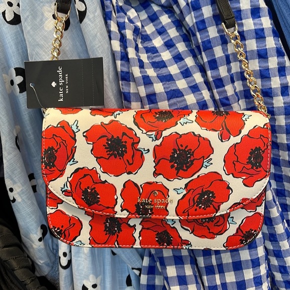 Kate Spade Kristi Poppy Printed Flap Crossbody 
Cream Multi 
NWT - Picture 11 of 16